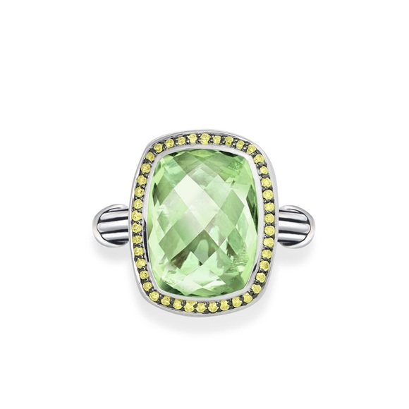 PTR Jewelry - 925 PRASIOLITE RING YELLOW SAPPHIRE